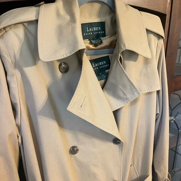 Lauren Ralph Lauren Twill Double-Breasted Belted Trench Coat